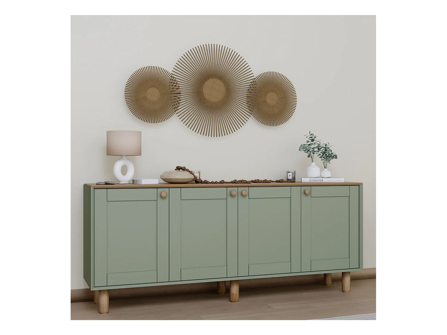 Buffet – 180 cm x 75 cm x 40 cm – Vert – Aggloméré