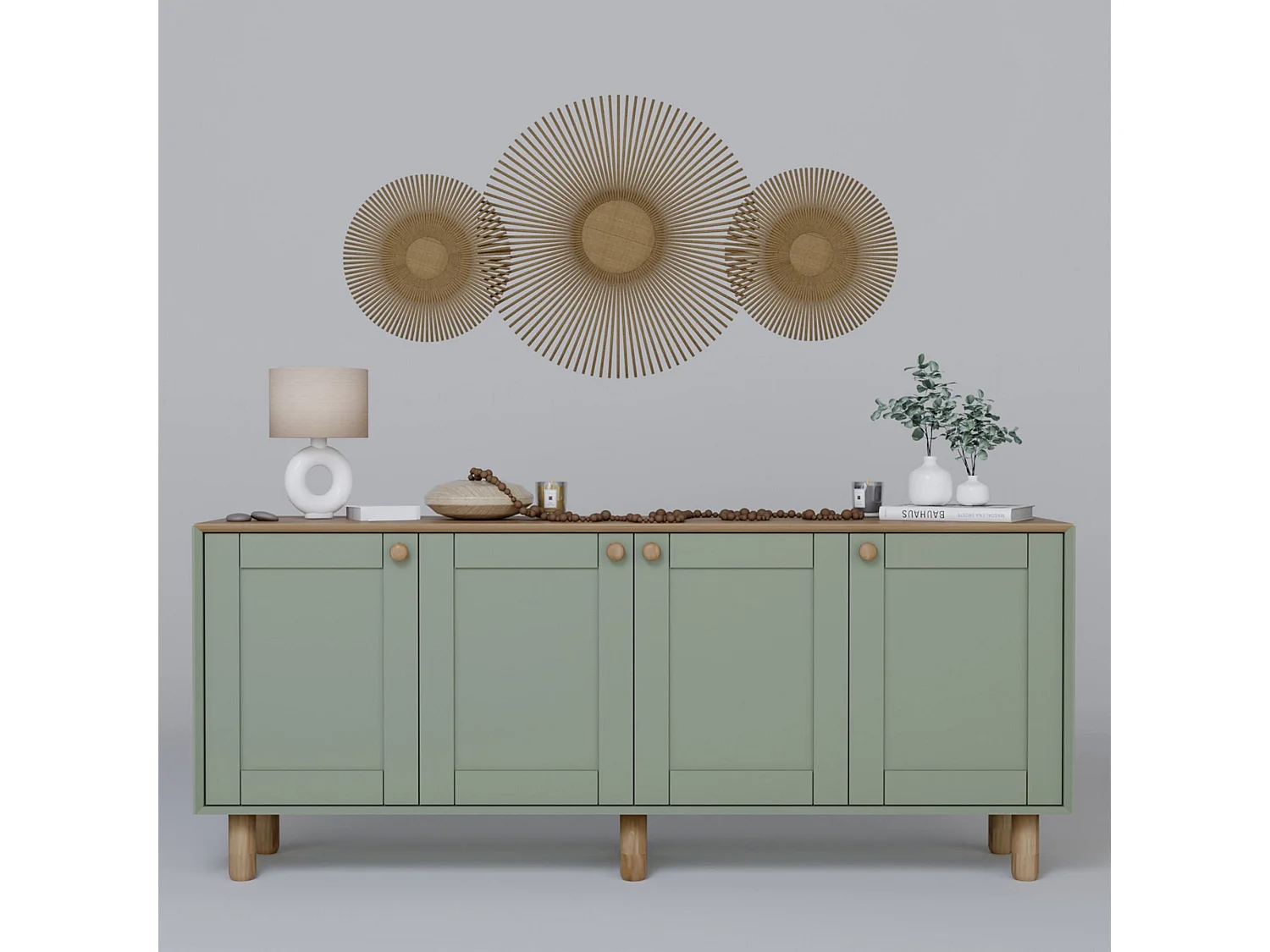 Buffet – 180 cm x 75 cm x 40 cm – Vert – Aggloméré