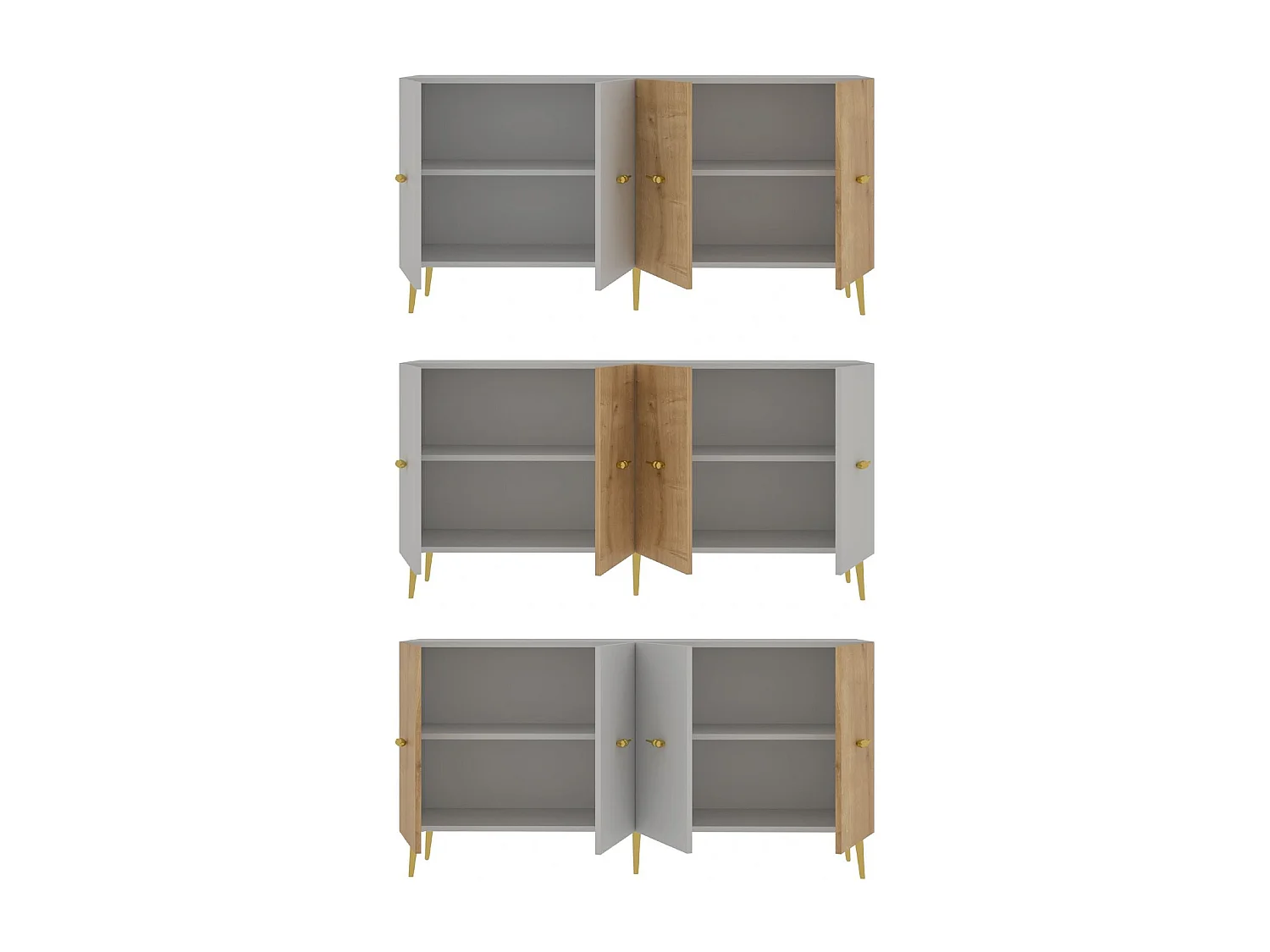 Komoda – 150x75x35 cm – Dąb biały i szafirowy – Płyta wiórowa