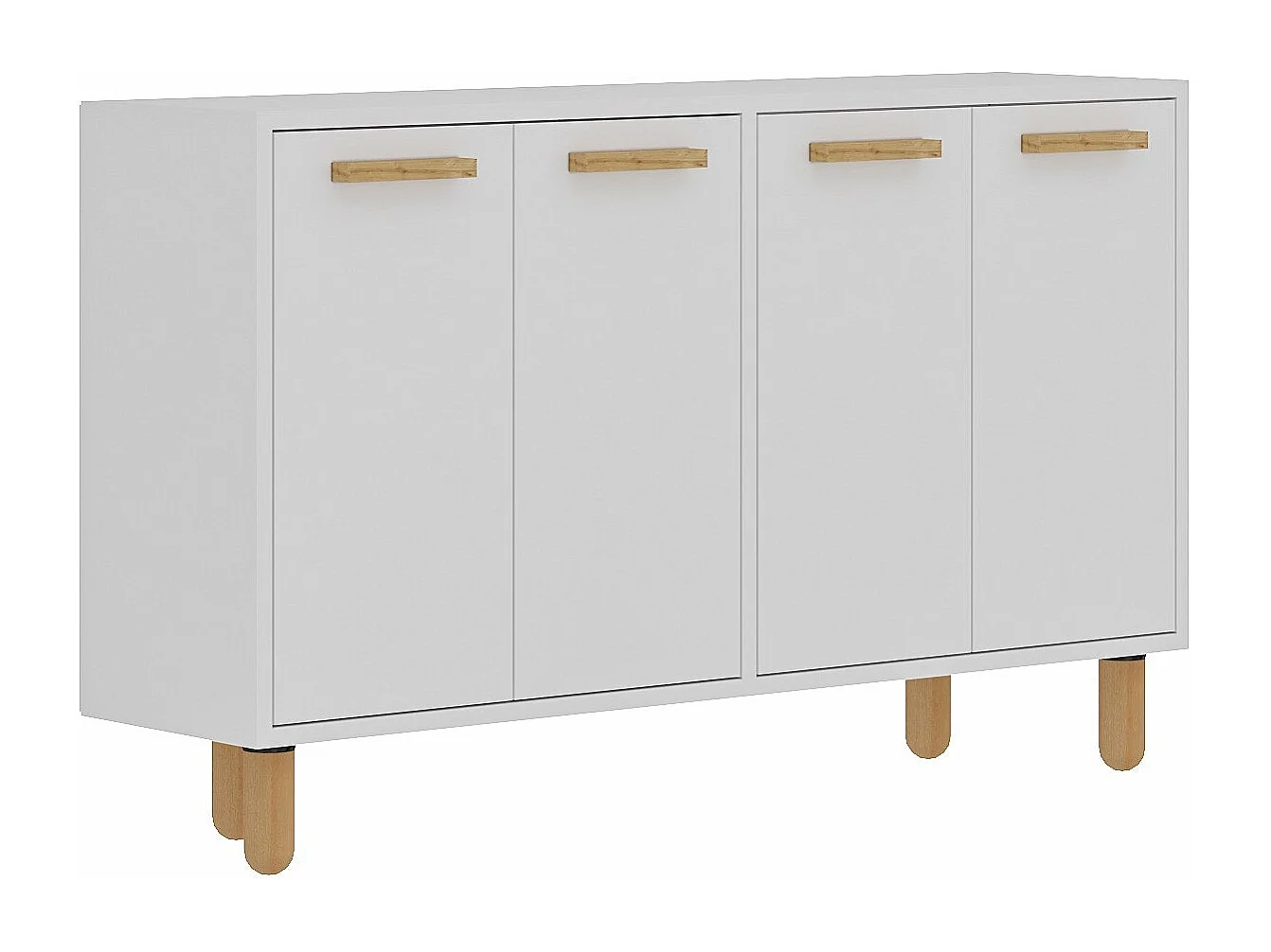 Buffet en panneaux de particules mélaminés – 120 cm x 73,6 cm x 29,6 cm – Blanc