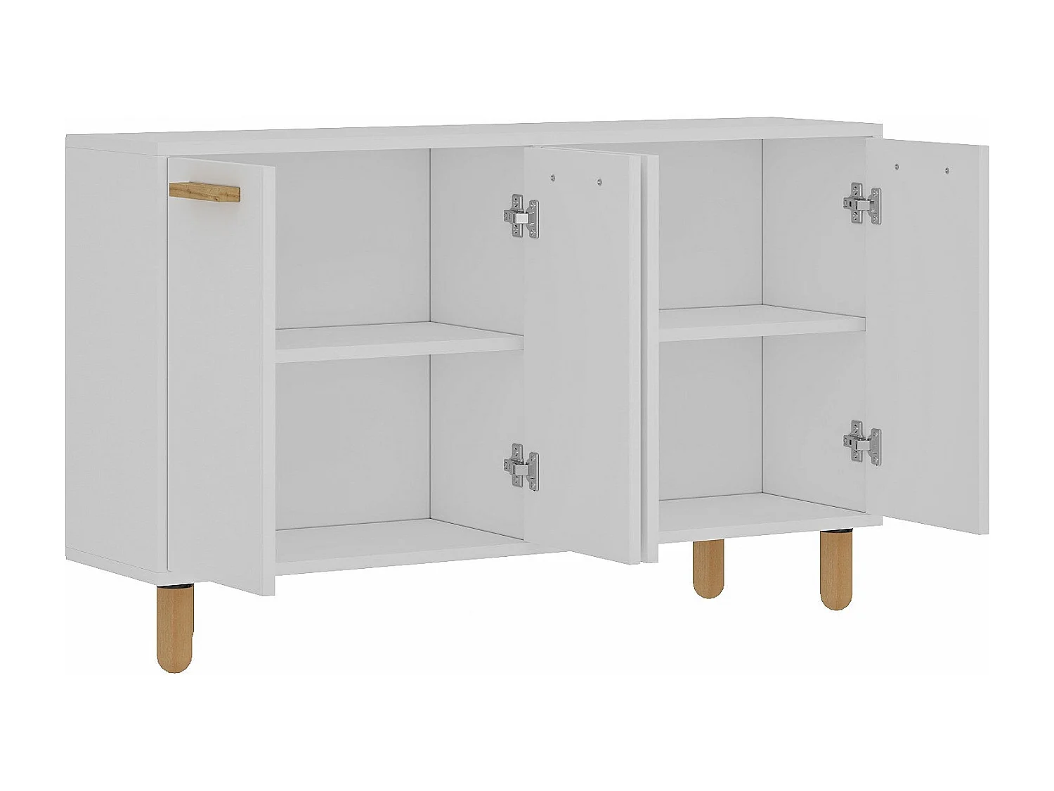 Buffet en panneaux de particules mélaminés – 120 cm x 73,6 cm x 29,6 cm – Blanc
