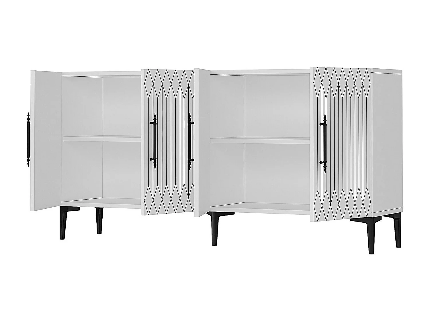 Komoda – 150 cm x 75 cm x 35 cm – Biała – Płyta wiórowa