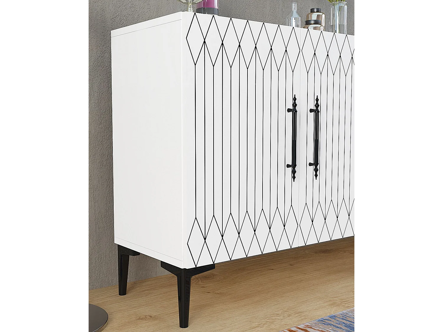 Komoda – 150 cm x 75 cm x 35 cm – Biała – Płyta wiórowa