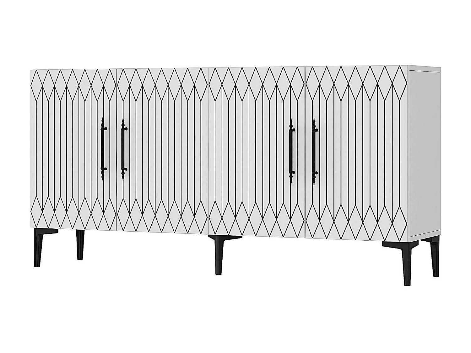 Komoda – 150 cm x 75 cm x 35 cm – Biała – Płyta wiórowa