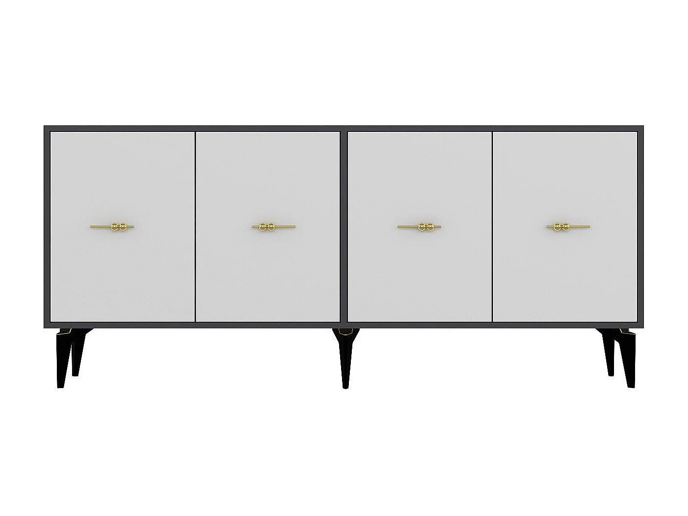Buffet en panneaux de particules mélaminés – 180 cm x 82,6 cm x 35 cm – Anthracite et blanc