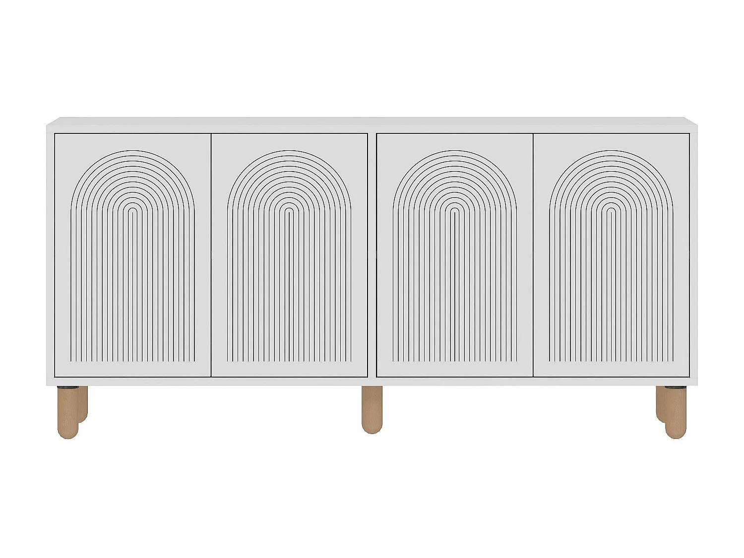 Komoda – 150 cm x 73 cm x 36 cm – Biała – Płyta wiórowa