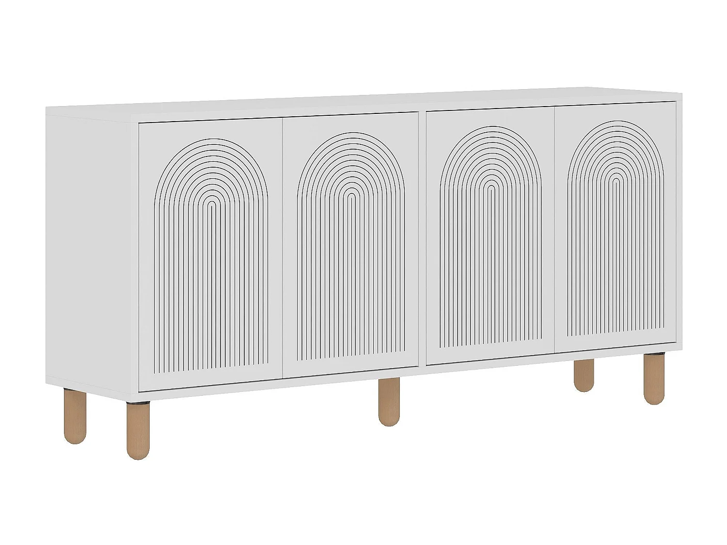 Komoda – 150 cm x 73 cm x 36 cm – Biała – Płyta wiórowa