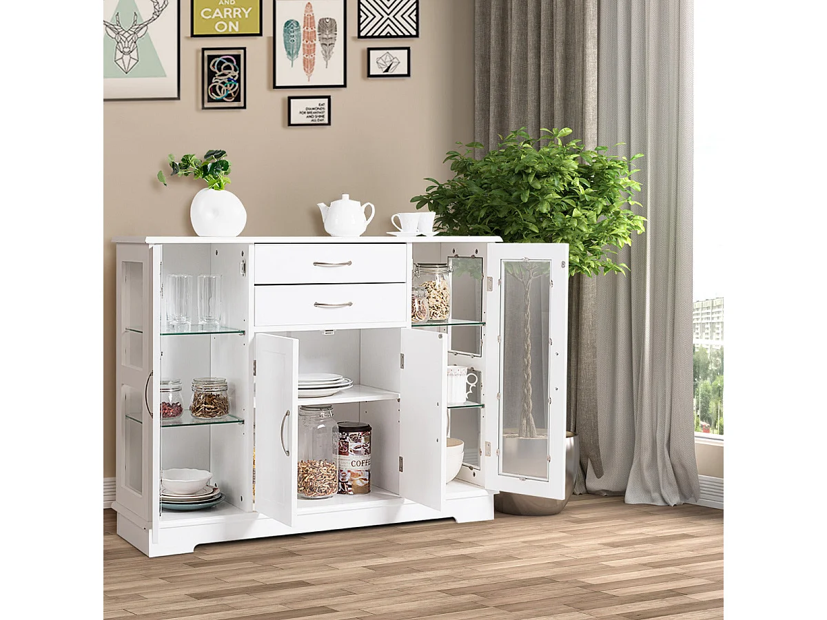 Buffet – 107 x 30 x 82 cm – Blanc – MDF