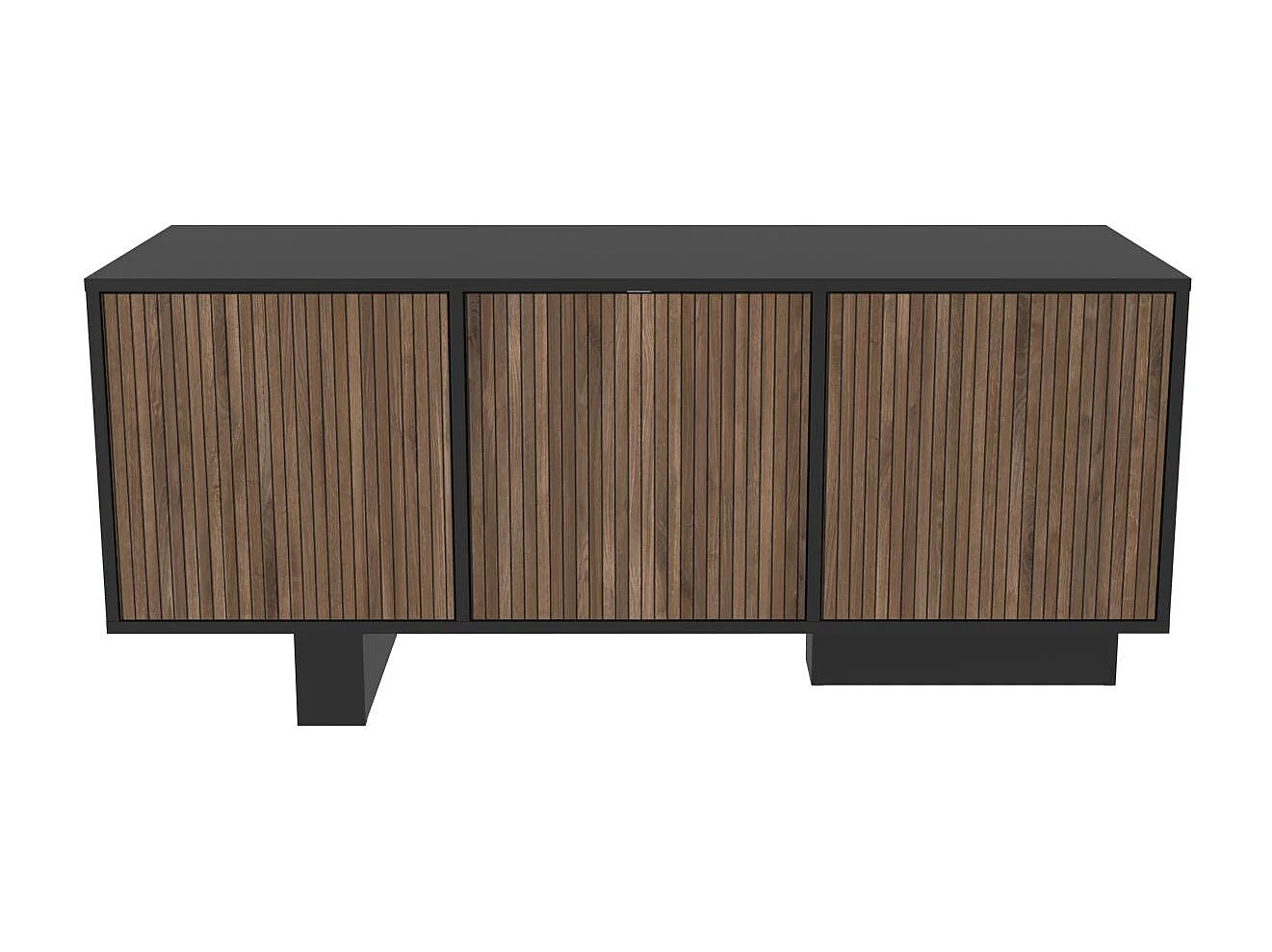 Dressoir – 150cm x 51.5cm x 45cm – Zwart en licht walnoot – MDF