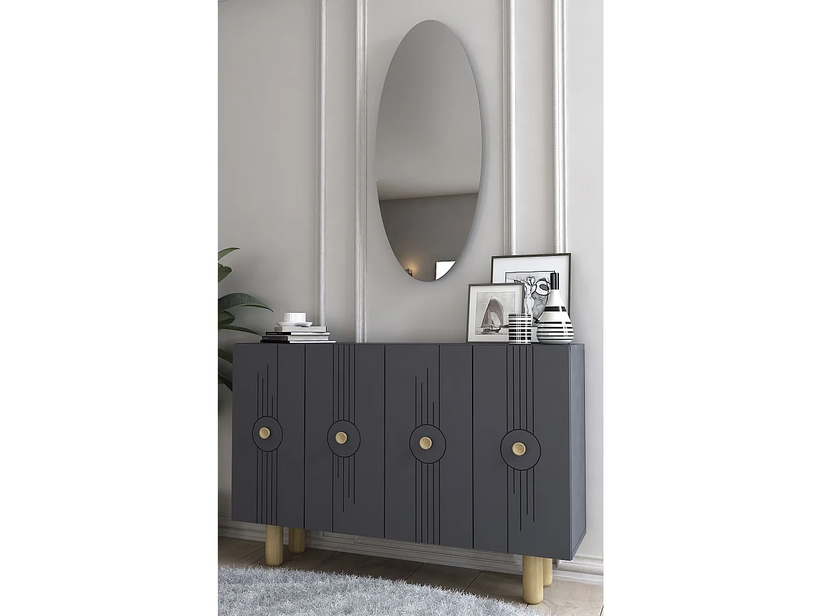Sideboard – 120 cm – Anthrazit – Melaminbeschichtete Spanplatte