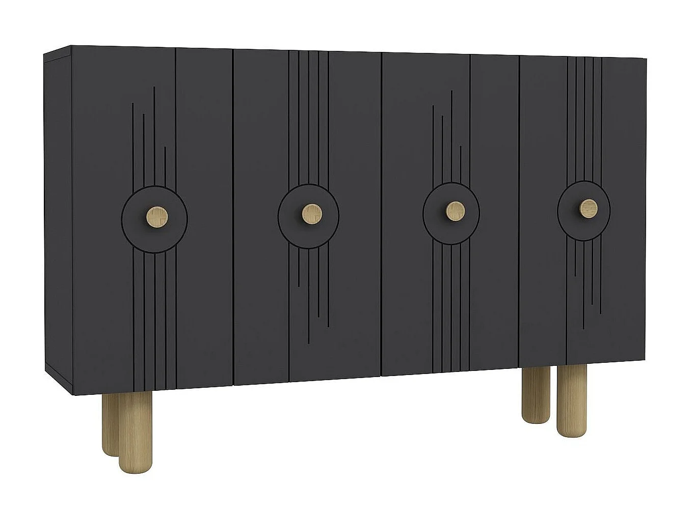 Sideboard – 120 cm – Anthrazit – Melaminbeschichtete Spanplatte