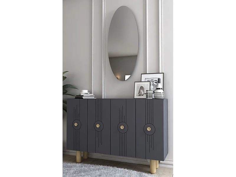 Sideboard – 120 cm – Anthrazit – Melaminbeschichtete Spanplatte