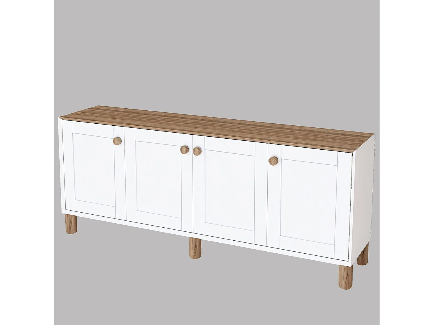 Sideboard – 180 cm x 80 cm x 37,3 cm – Helles Walnussholz – Melamin