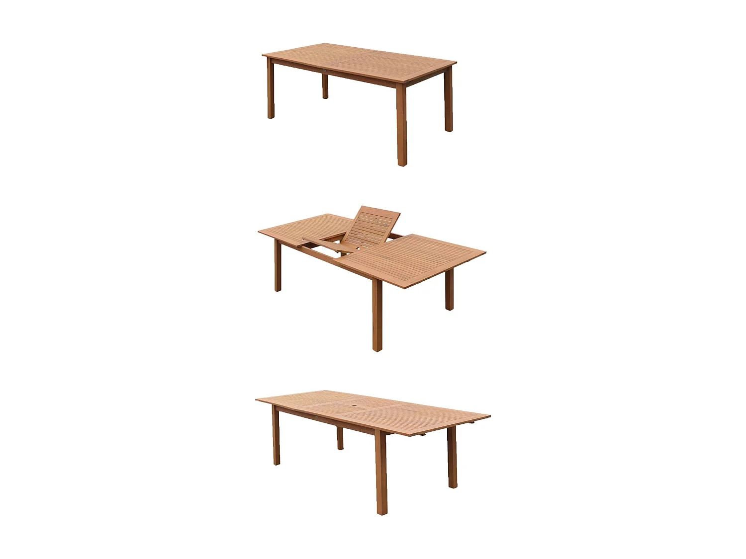 Mesa de jardín de madera extensible, 8 sillas madera