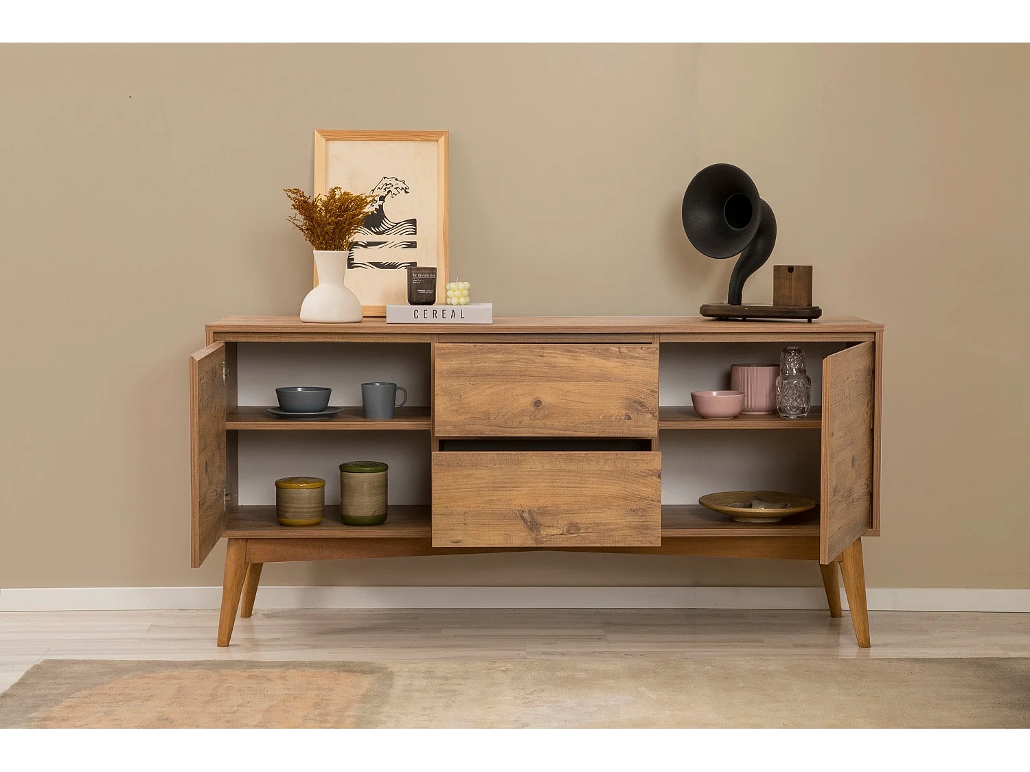 Buffet – 170 cm x 82,5 cm x 45 cm – Pin Atlantique – Panneaux de particules