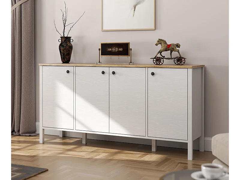 Buffet en bois – 160 cm x 82 cm x 44 cm – Blanc