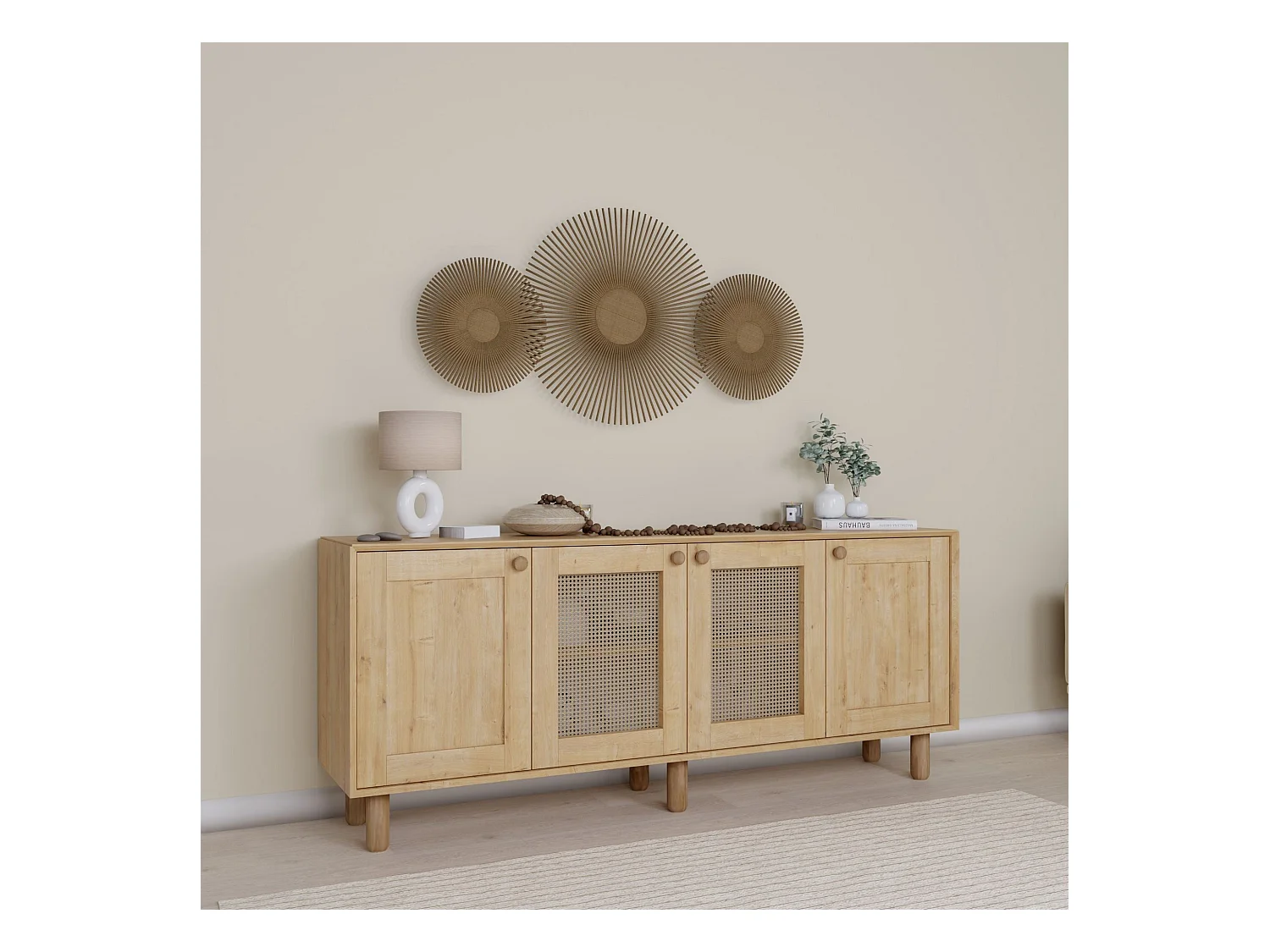 Buffet – 180 cm x 75 cm x 40 cm – Noyer – MDF