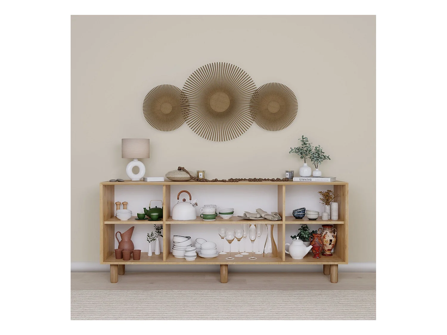 Buffet – 180 cm x 75 cm x 40 cm – Noyer – MDF