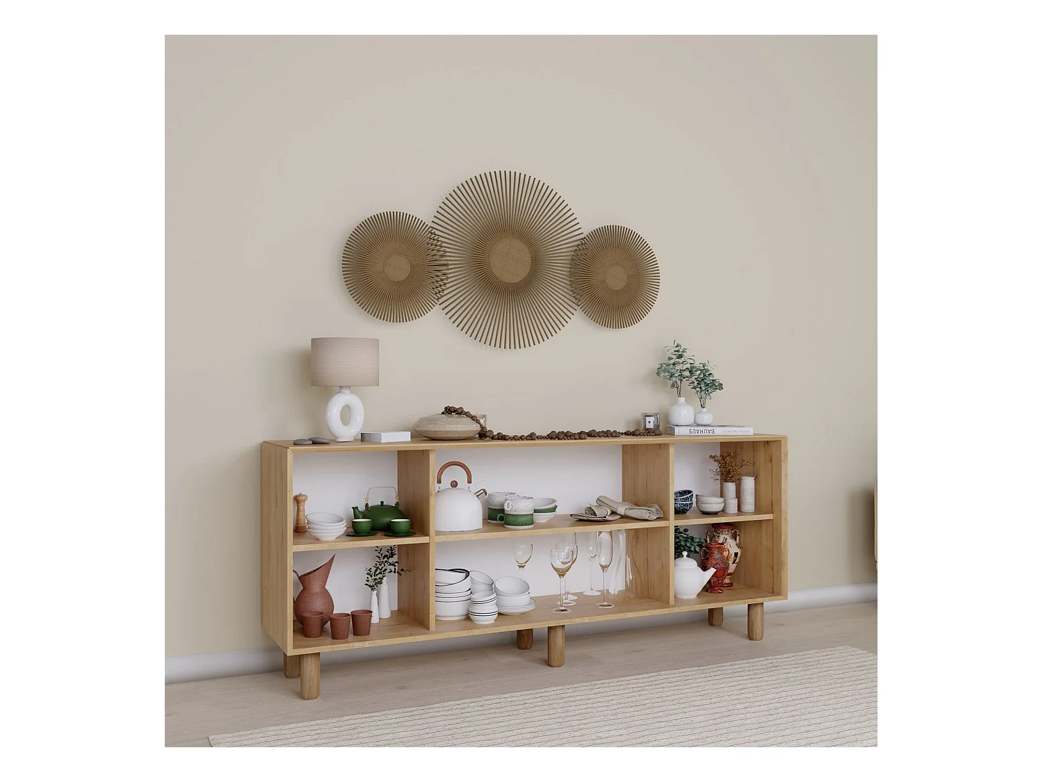 Buffet – 180 cm x 75 cm x 40 cm – Noyer – MDF