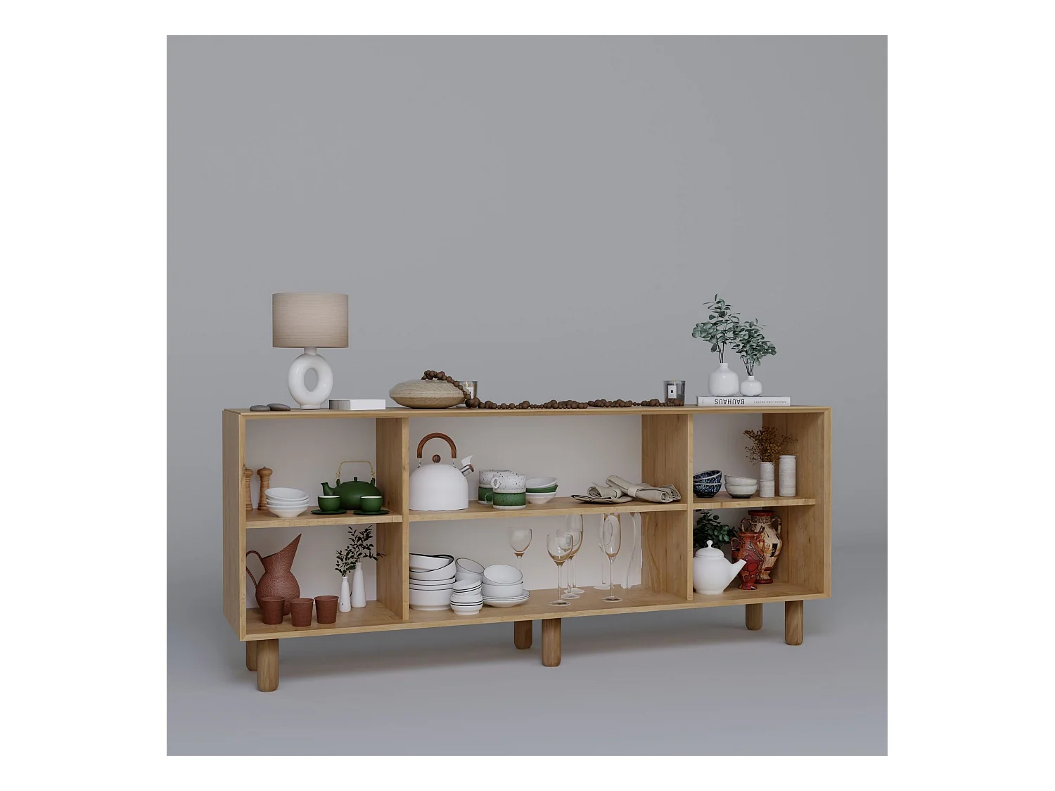 Buffet – 180 cm x 75 cm x 40 cm – Noyer – MDF