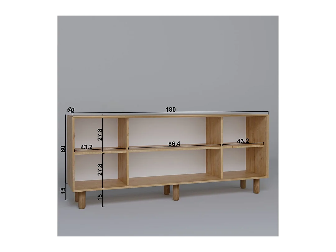 Buffet – 180 cm x 75 cm x 40 cm – Noyer – MDF