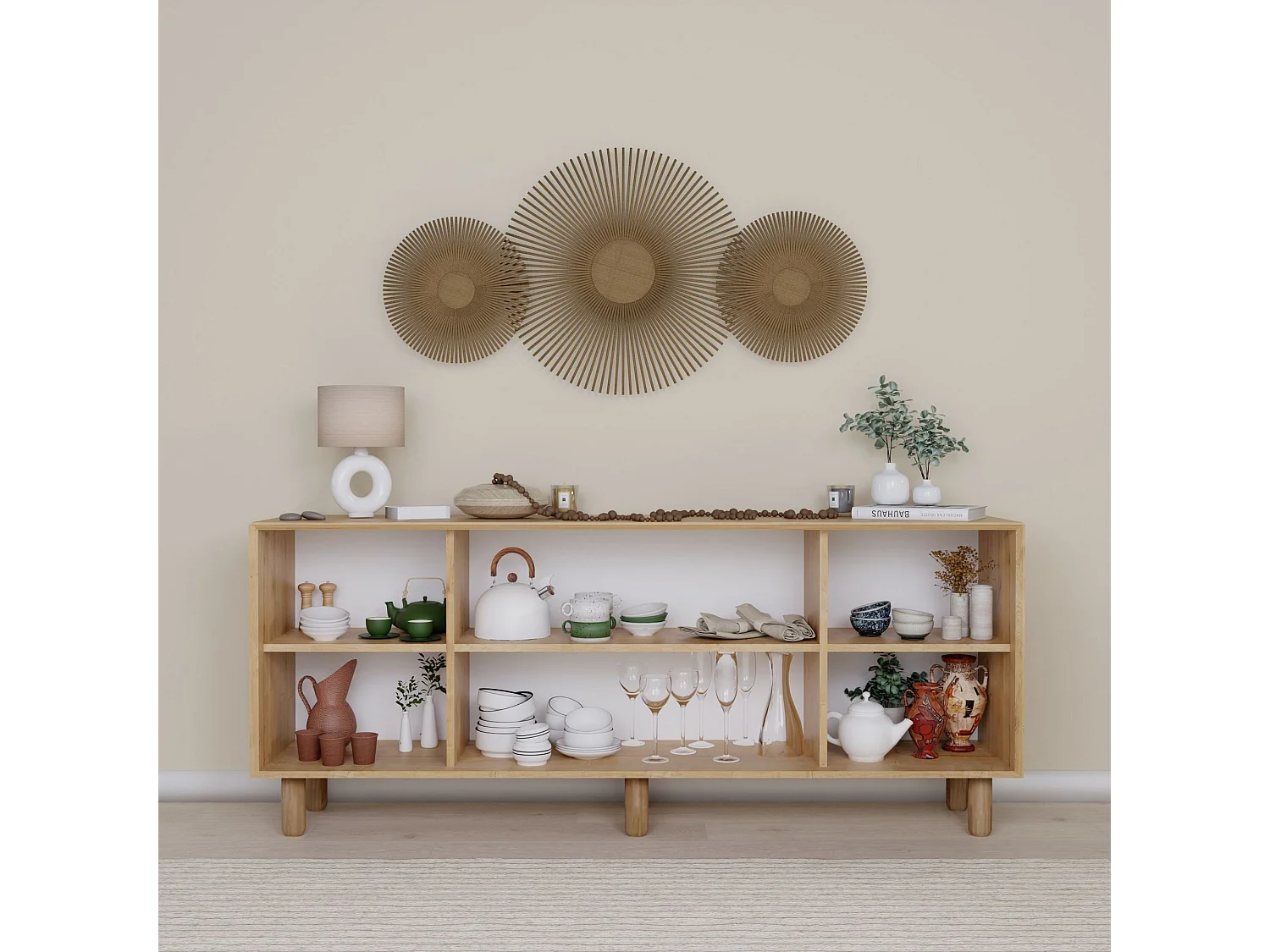 Buffet – 180 cm x 75 cm x 40 cm – Noyer – MDF