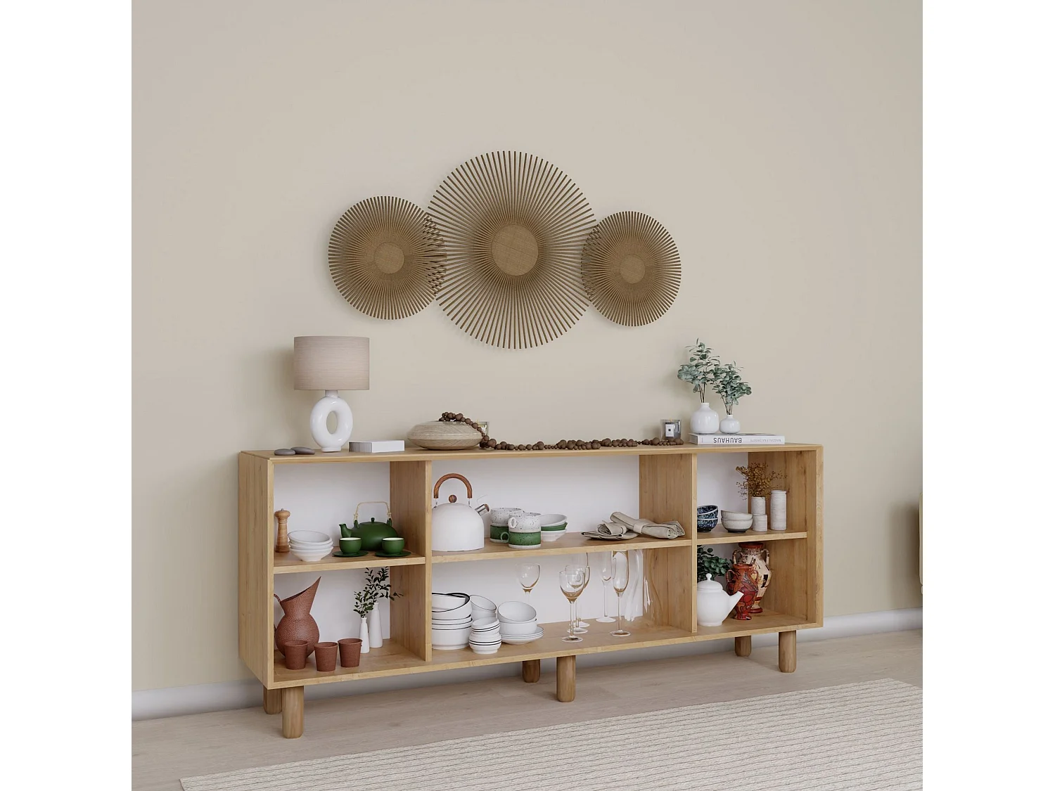 Buffet – 180 cm x 75 cm x 40 cm – Noyer – MDF