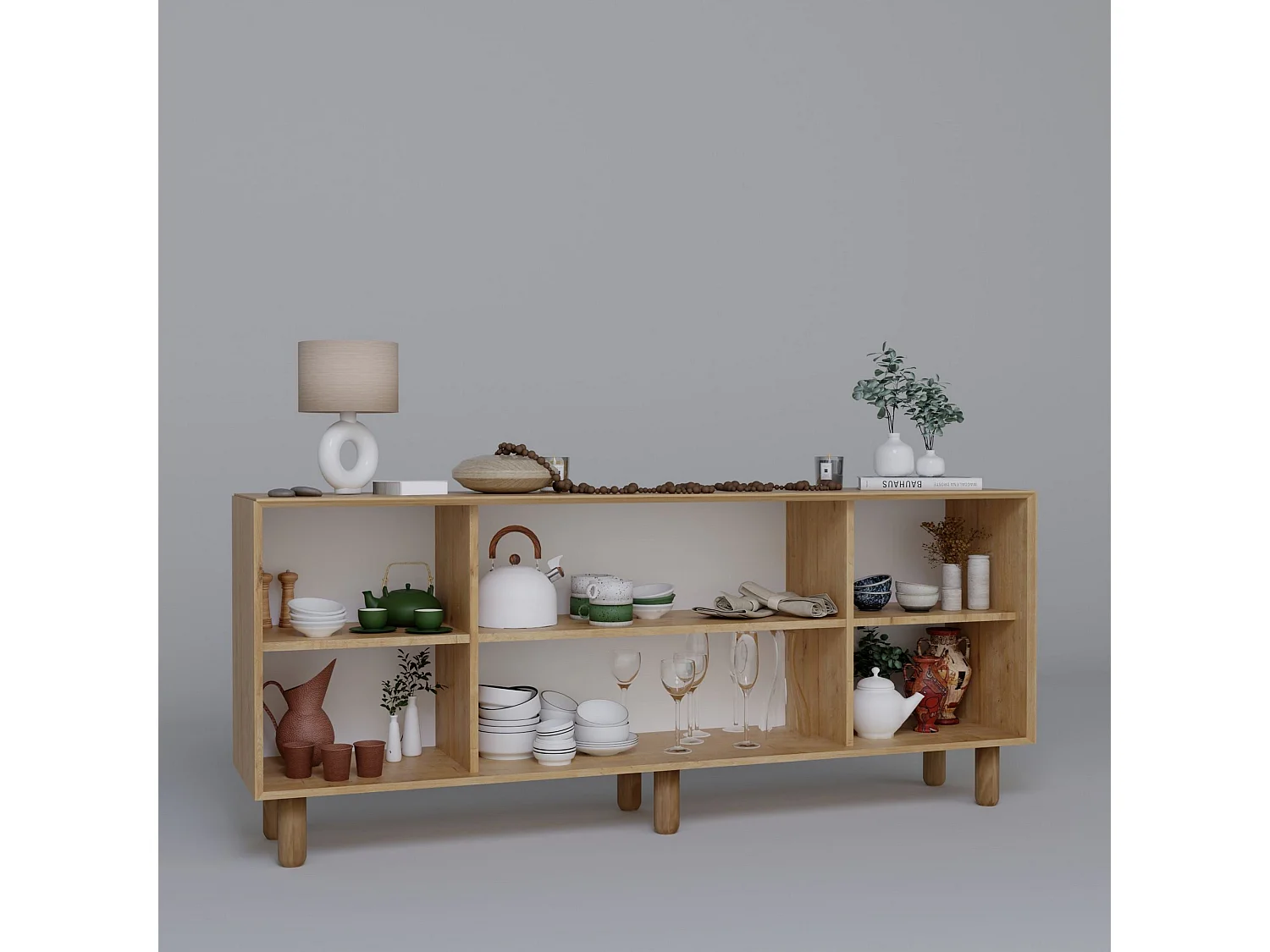 Buffet – 180 cm x 75 cm x 40 cm – Noyer – MDF