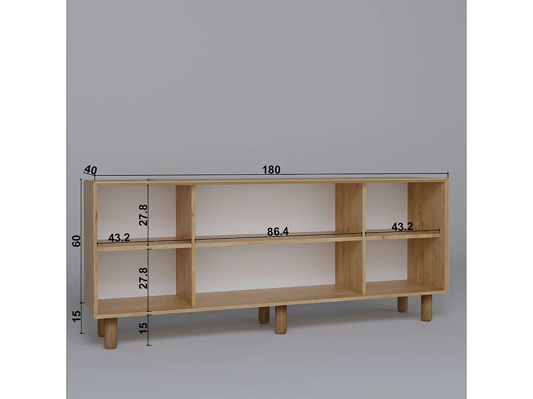 Buffet – 180 cm x 75 cm x 40 cm – Noyer – MDF