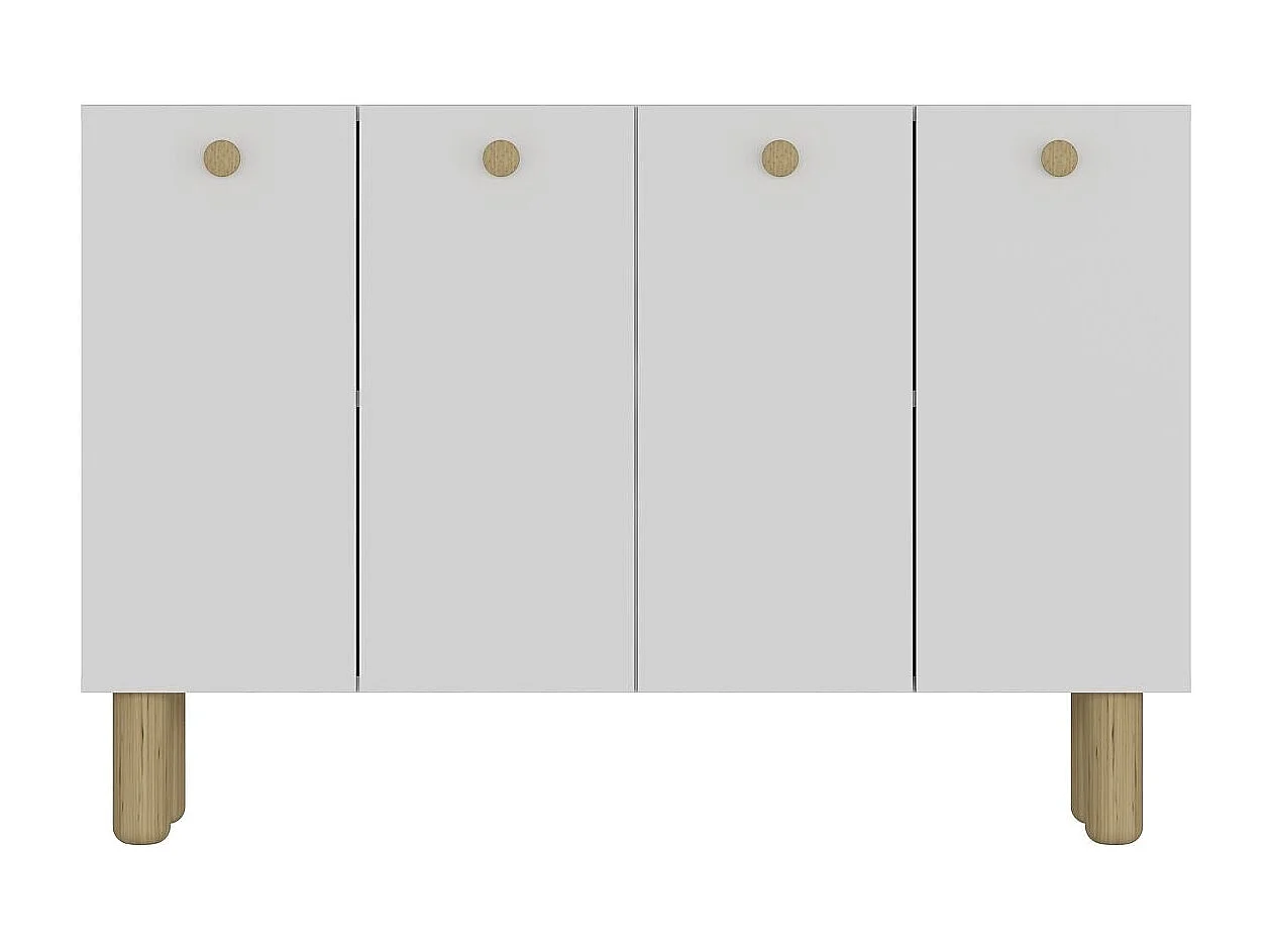 Sideboard – 120 cm x 80 cm x 29,6 cm – Weiße und Saphir-Eiche – MDF