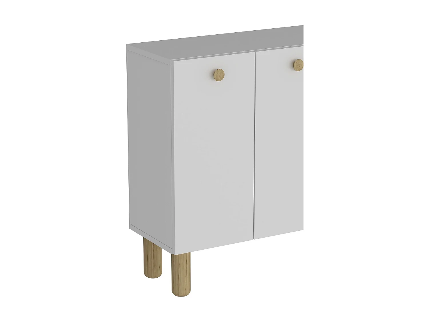 Sideboard – 120 cm x 80 cm x 29,6 cm – Weiße und Saphir-Eiche – MDF