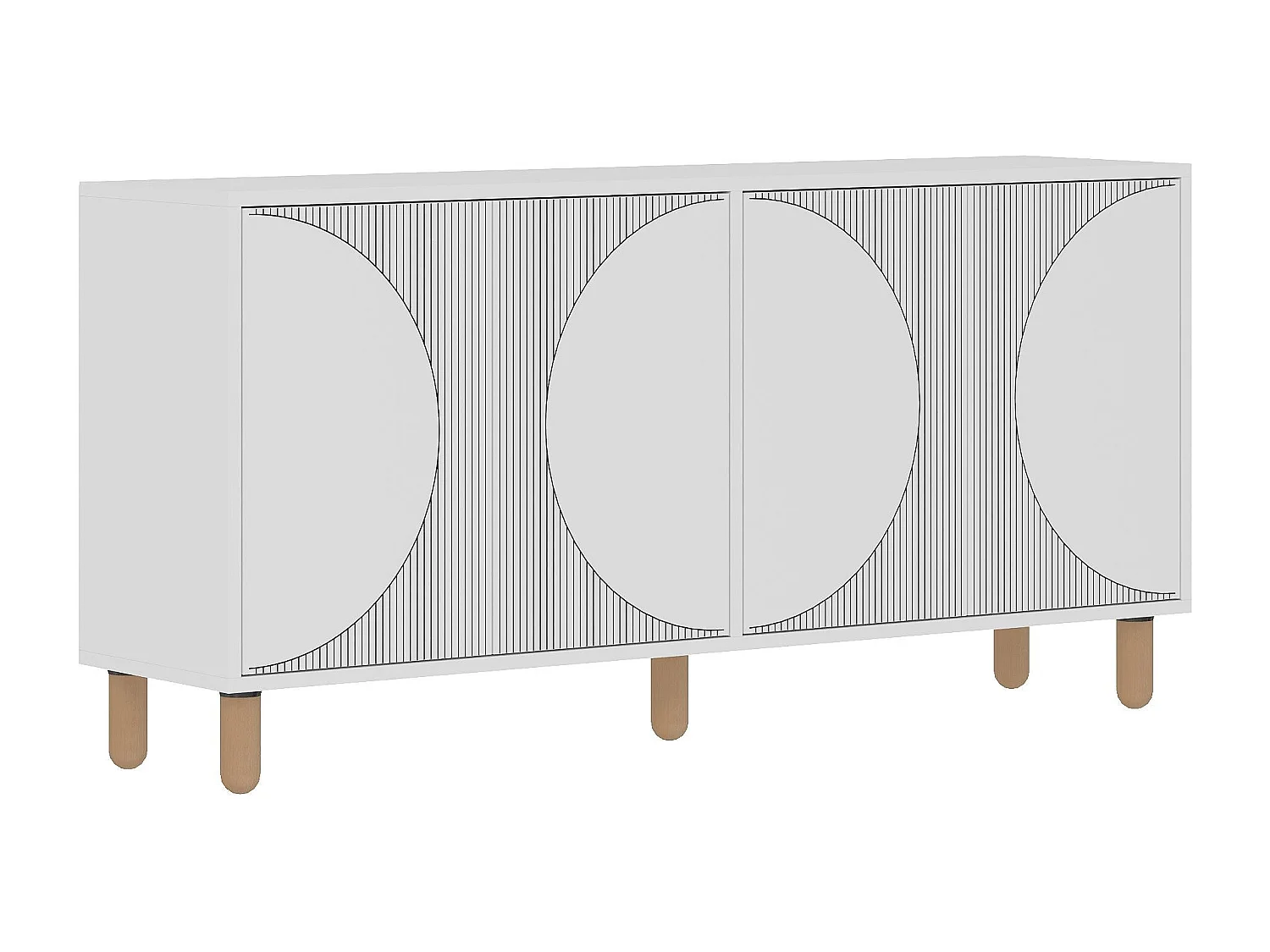 Komoda – 150 cm x 73 cm x 36 cm – Biała – Płyta wiórowa