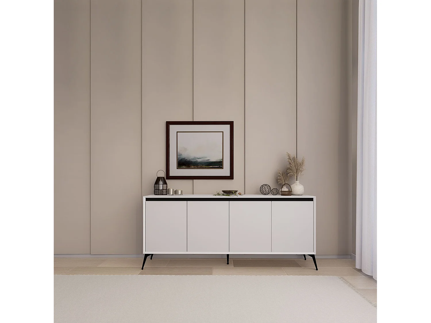 Buffet – 180x80x37,3 cm – Blanc – MDF