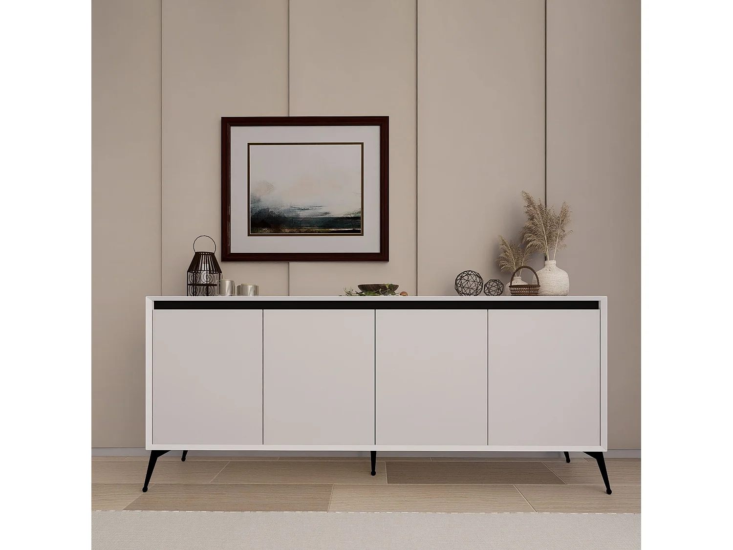 Buffet – 180x80x37,3 cm – Blanc – MDF
