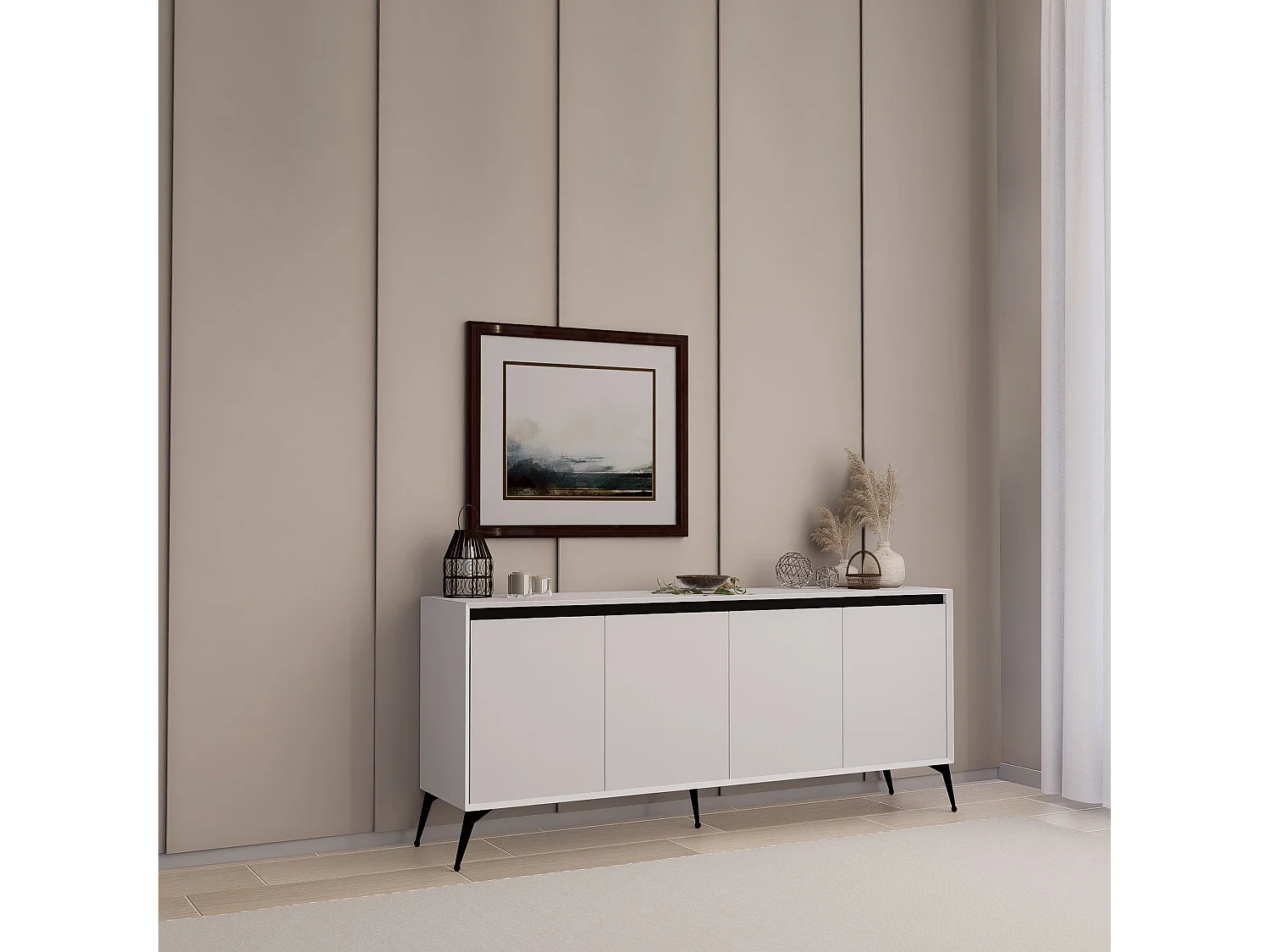 Buffet – 180x80x37,3 cm – Blanc – MDF