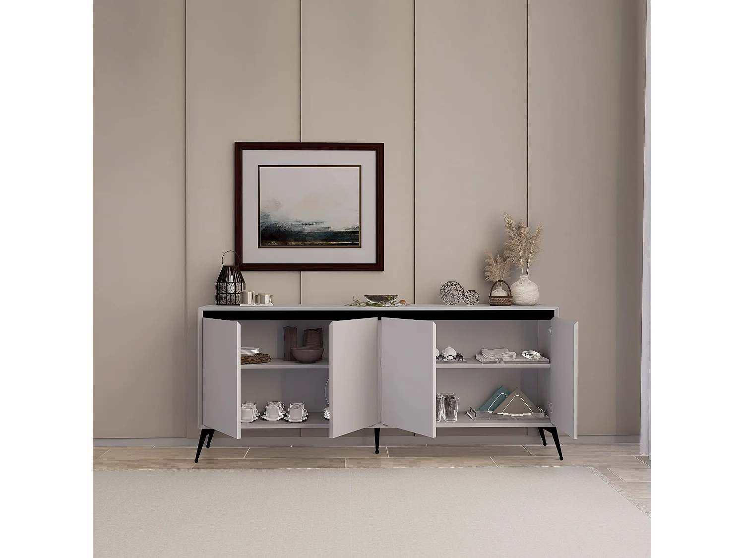 Buffet – 180x80x37,3 cm – Blanc – MDF