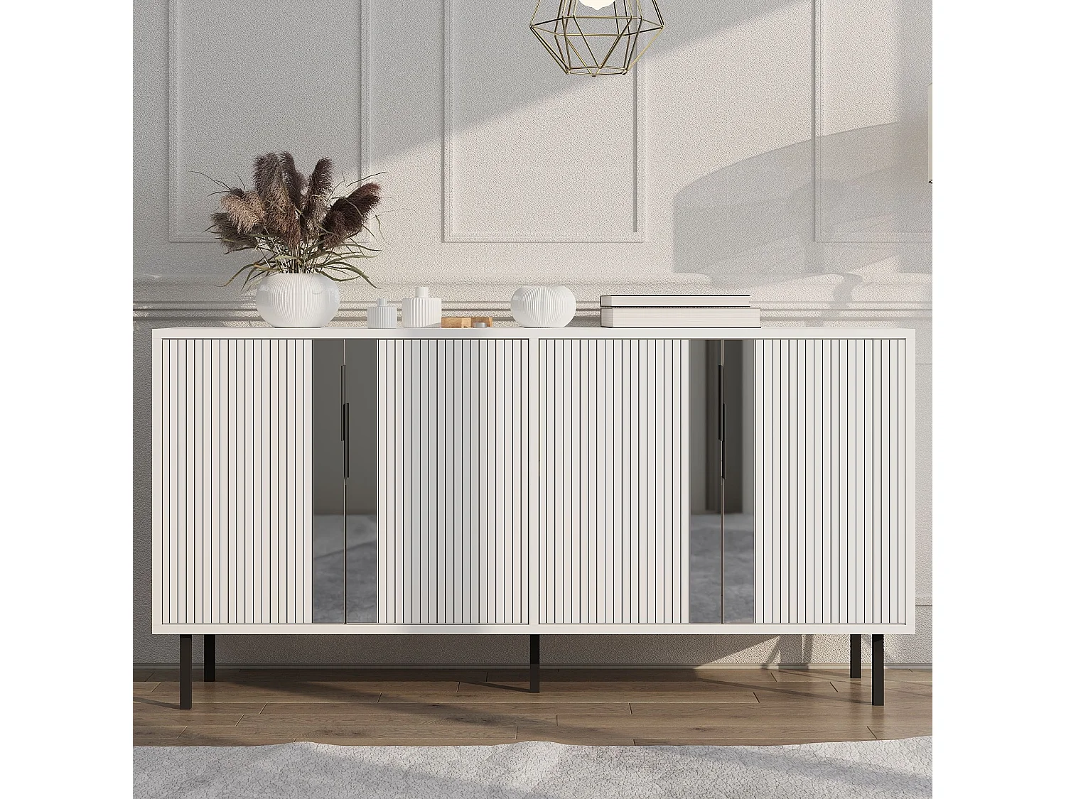 Buffet – 150 cm x 75 cm x 36 cm – Blanc – MDF