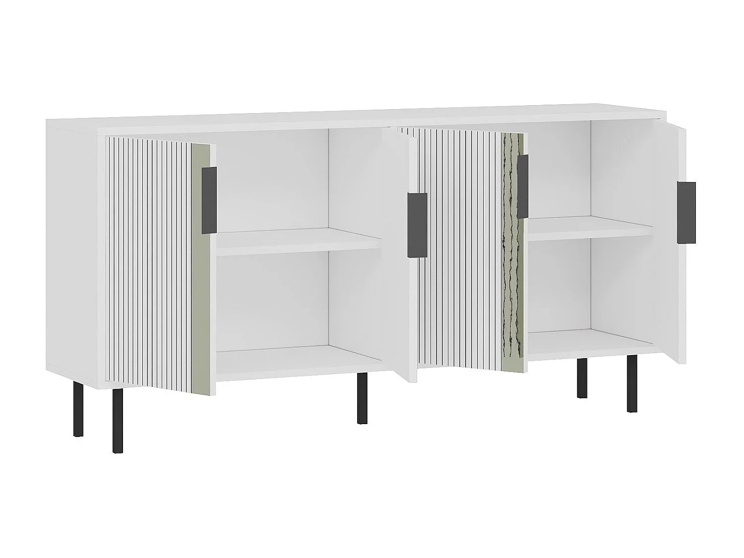 Buffet – 150 cm x 75 cm x 36 cm – Blanc – MDF