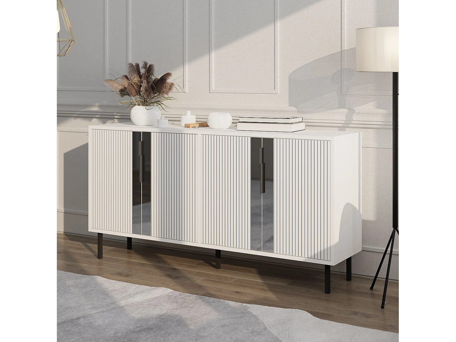 Buffet – 150 cm x 75 cm x 36 cm – Blanc – MDF