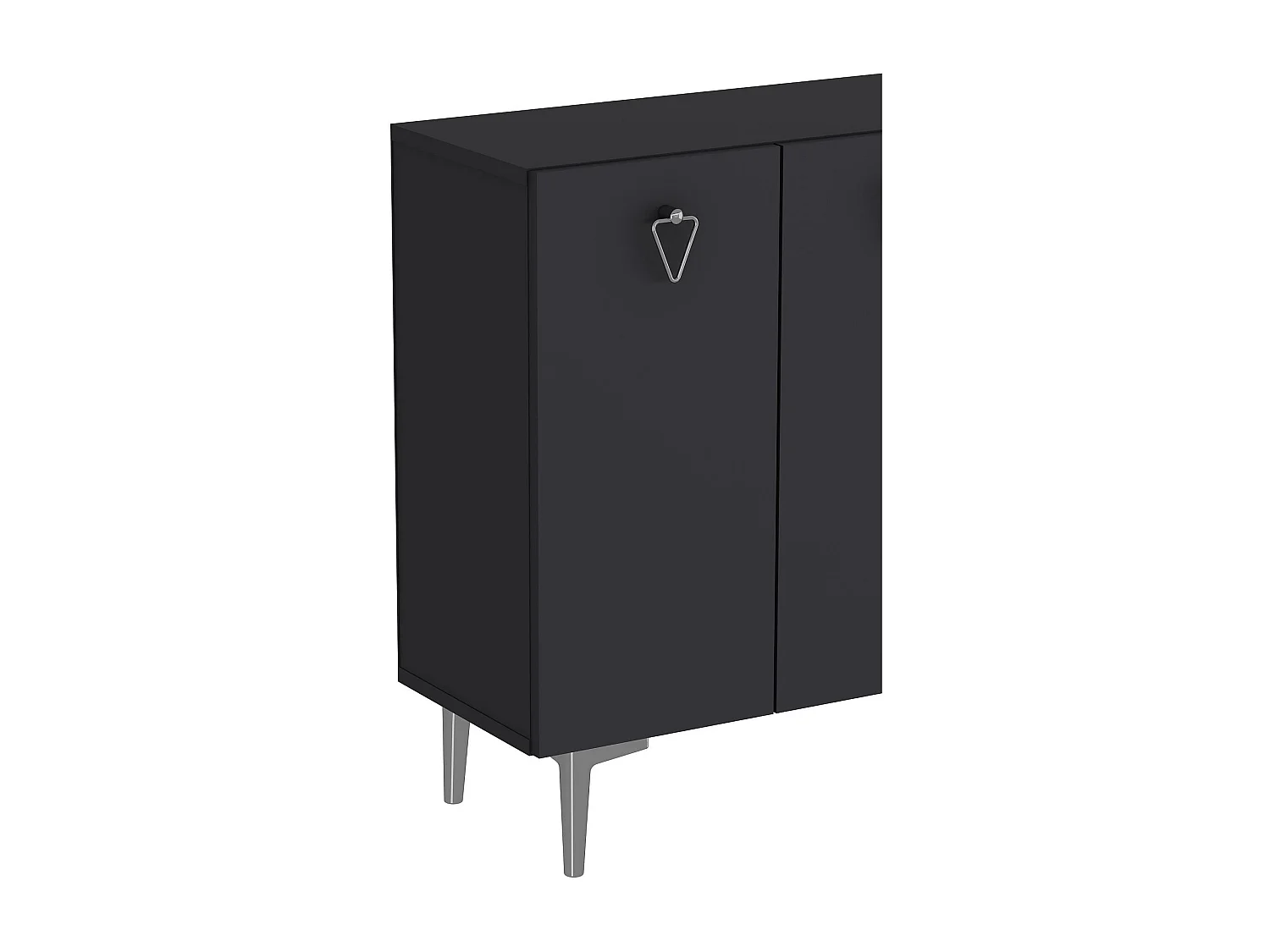 Sideboard – 120 cm x 80 cm x 29,6 cm – Anthrazit und Silber – MDF