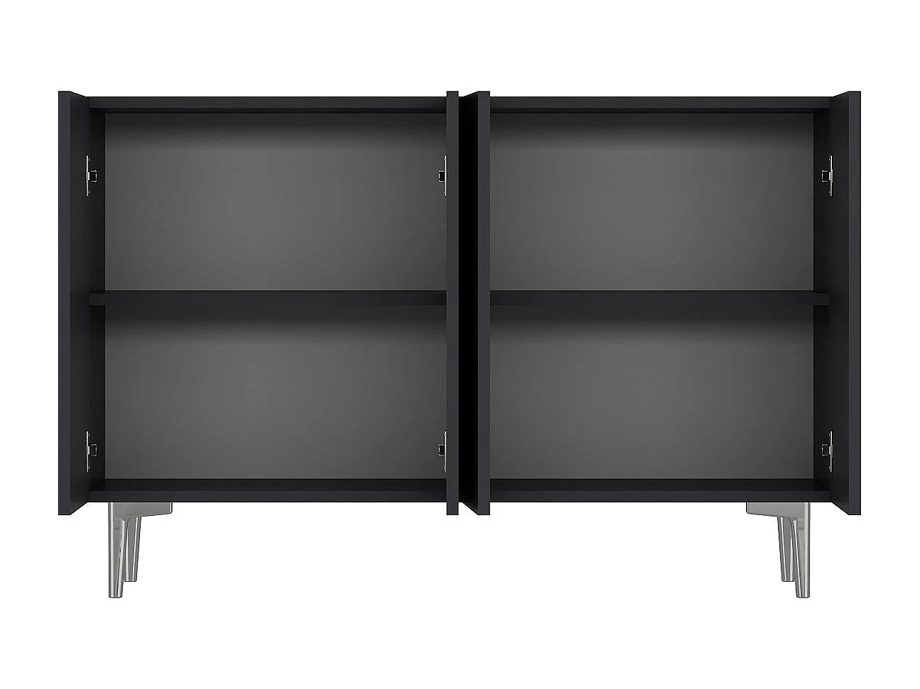 Sideboard – 120 cm x 80 cm x 29,6 cm – Anthrazit und Silber – MDF