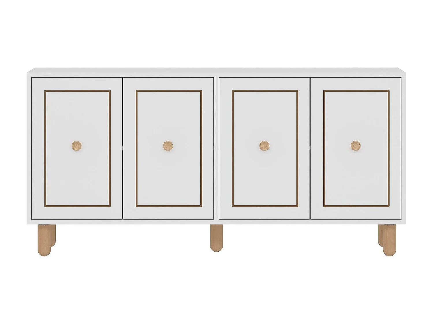 Komoda – 150 cm x 73 cm x 36 cm – Biała – Płyta wiórowa pokryta melaminą