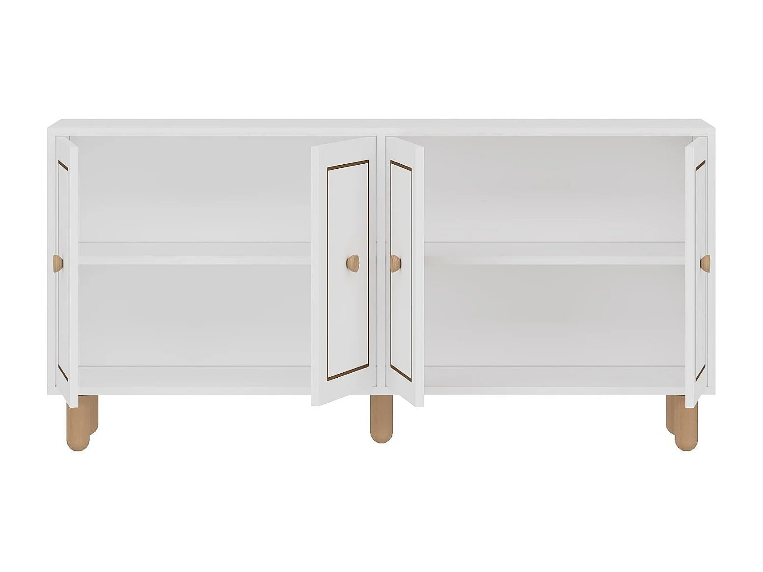 Komoda – 150 cm x 73 cm x 36 cm – Biała – Płyta wiórowa pokryta melaminą