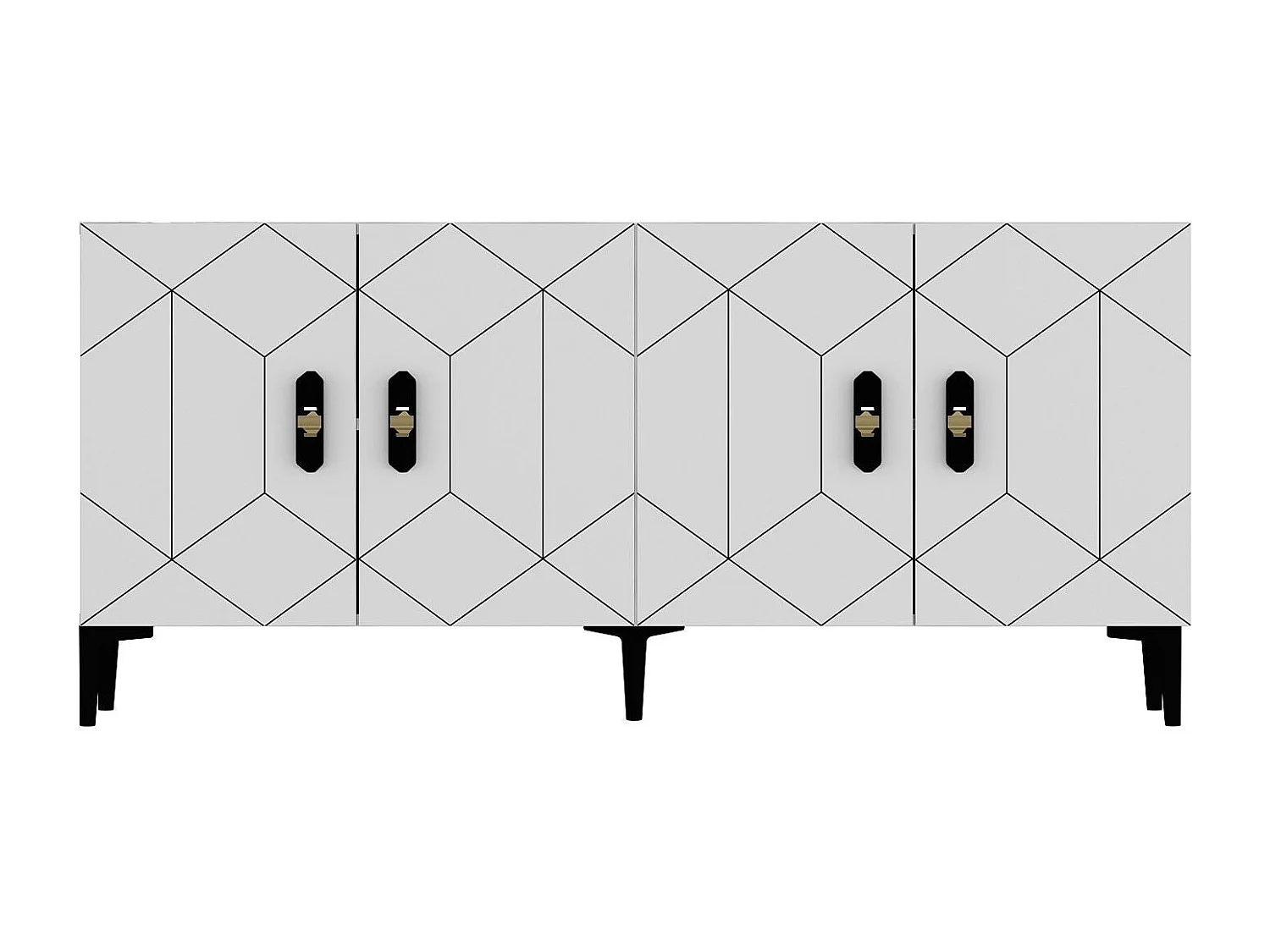 Buffet – 150 cm de large – Blanc – Panneaux de particules mélaminés