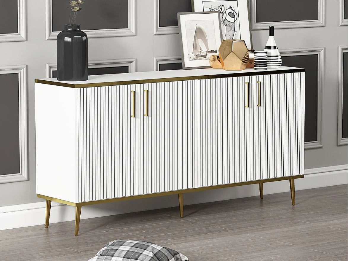 Buffet – 150 cm x 75 cm x 36 cm – Blanc – MDF