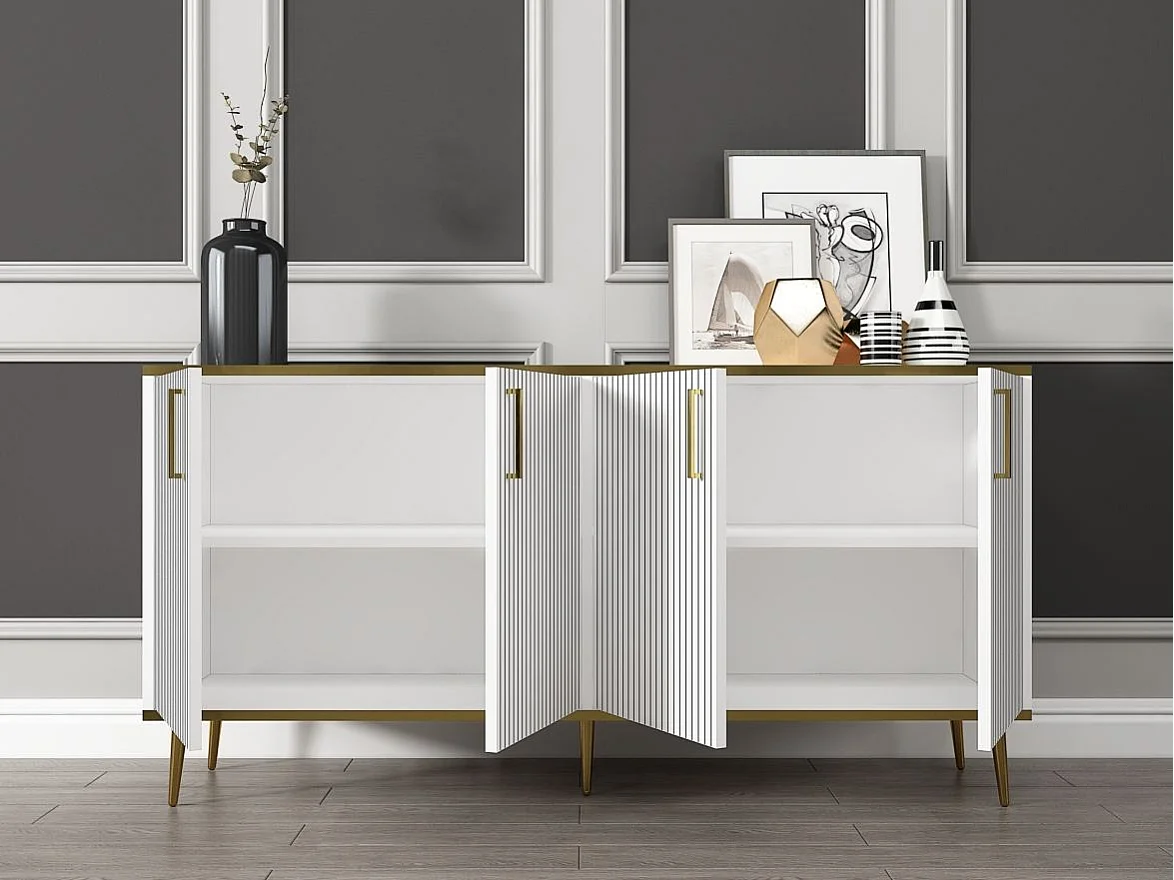 Buffet – 150 cm x 75 cm x 36 cm – Blanc – MDF