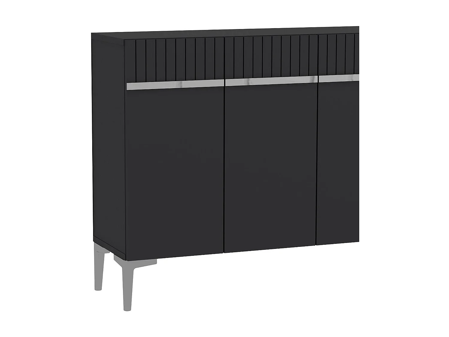 Buffet en MDF mélaminé – 120 cm x 80 cm x 29,6 cm – Anthracite et Argent