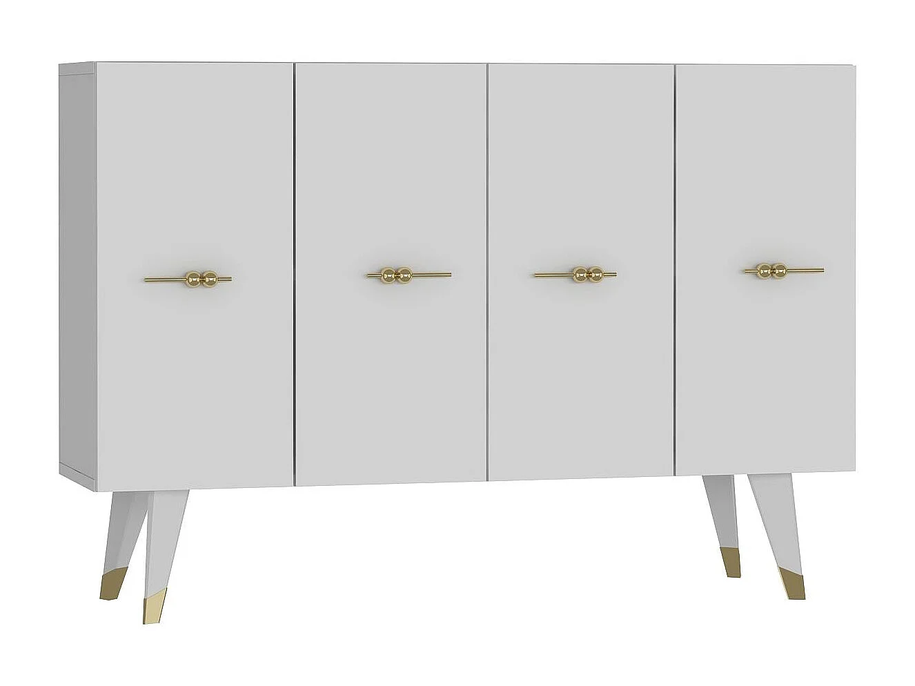 Buffet en aggloméré mélaminé – 120x80x29,6 cm – doré et blanc