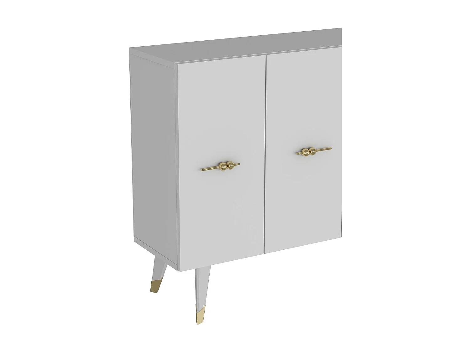 Buffet en aggloméré mélaminé – 120x80x29,6 cm – doré et blanc