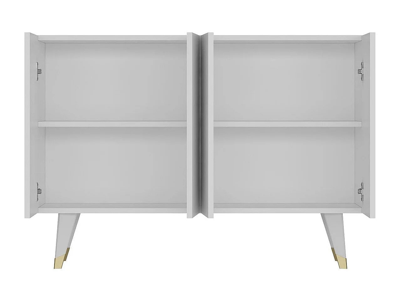 Buffet en aggloméré mélaminé – 120x80x29,6 cm – doré et blanc